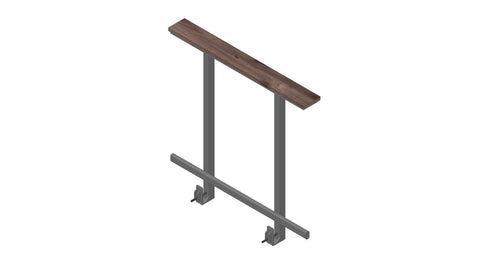 4' Wide X 36'' Black Coated Guardrail With Shelve (wood Not Included)