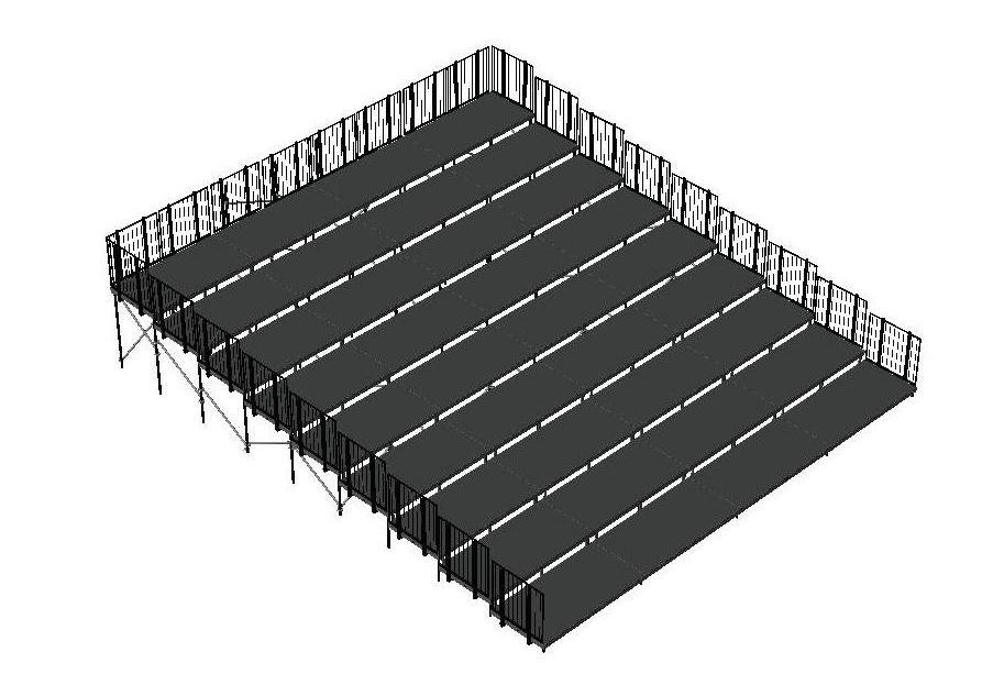 Rehausseur de Choeur Composé de Praticables de 2'X8' et 2'X4'-2