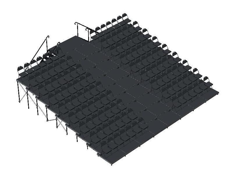 Large tiered with rear access