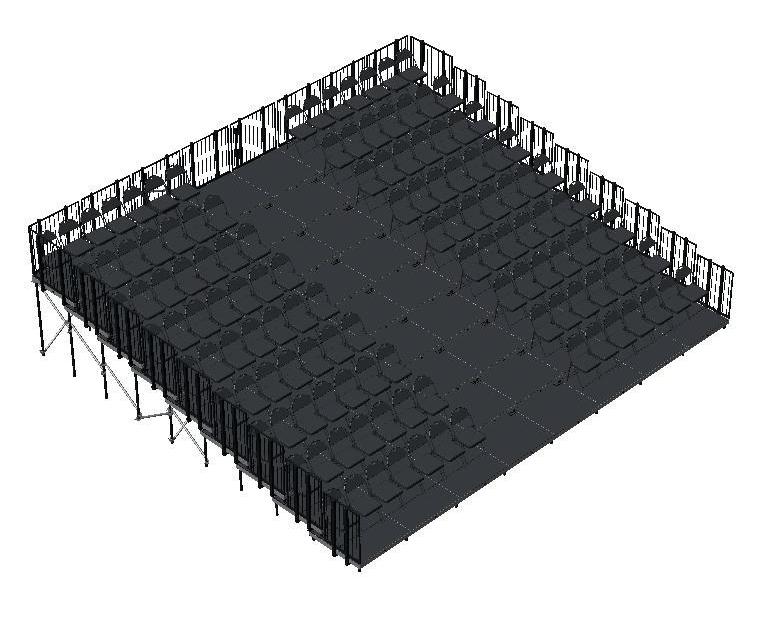 Portable Tiered Seating Kits using 4X4 Stage Modules-3