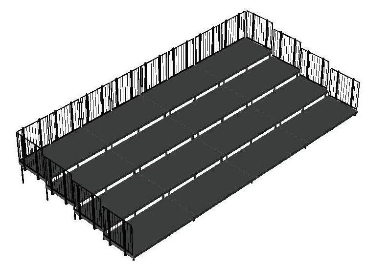 Rehausseur de Choeur Composé de Praticables de 2'X8' et 2'X4'