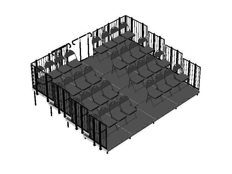 Portable Tiered Seating Kits using 4X4 Stage Modules-2