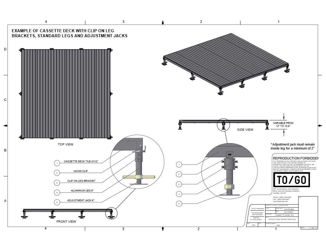 Cassette OL Series - STRUCTURAL CEDAR  DECK TILE Aluminium + Canadian Red Cedar (Cassette Type)