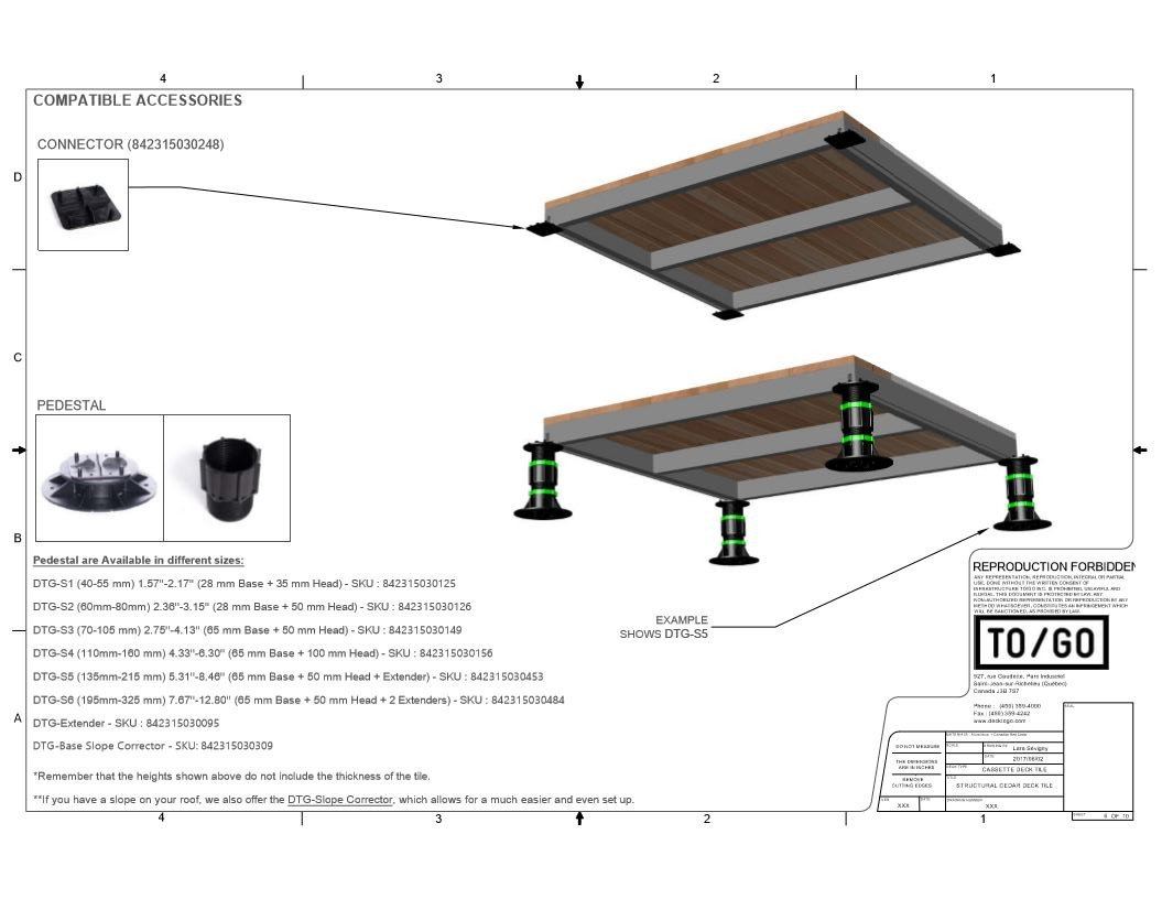 Cassette OL Series - STRUCTURAL DECK TILE FRAME, NO WOOD (Cassette Type)