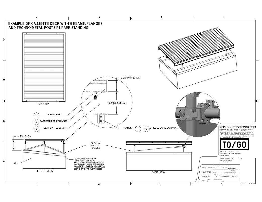 Cassette OL Series - STRUCTURAL DECK TILE FRAME, NO WOOD (Cassette Type)