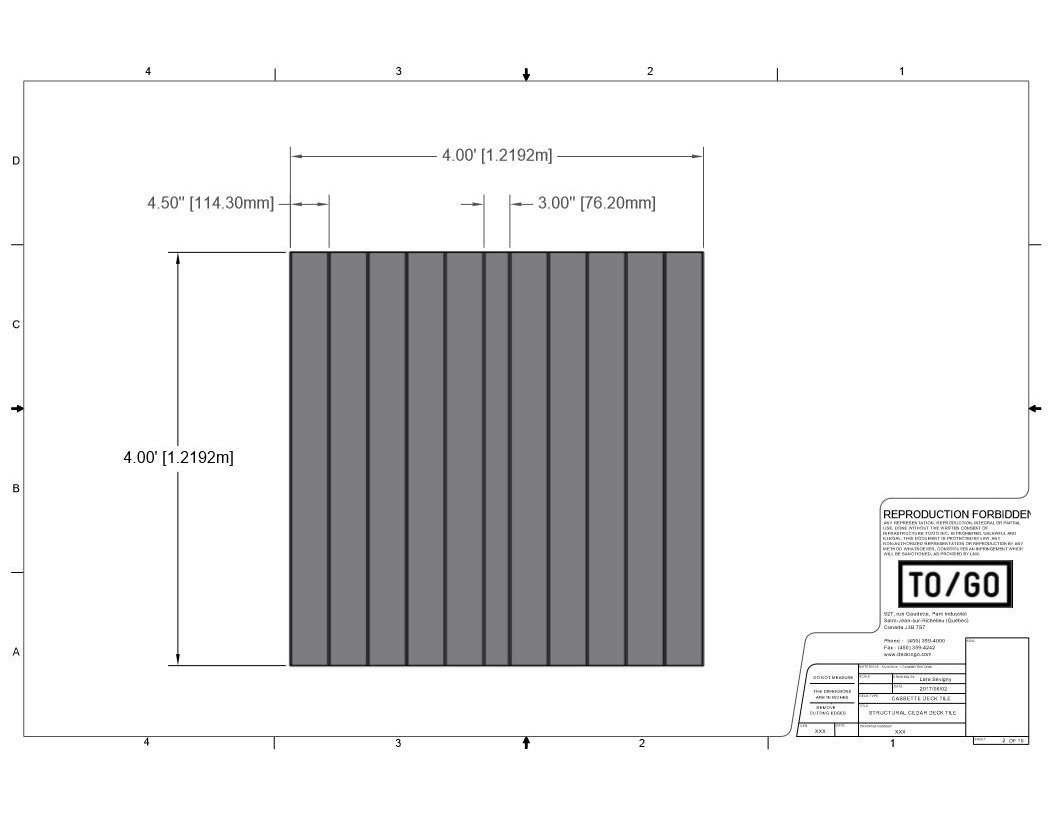 Cassette OL Series - STRUCTURAL DECK TILE FRAME, NO WOOD (Cassette Type)
