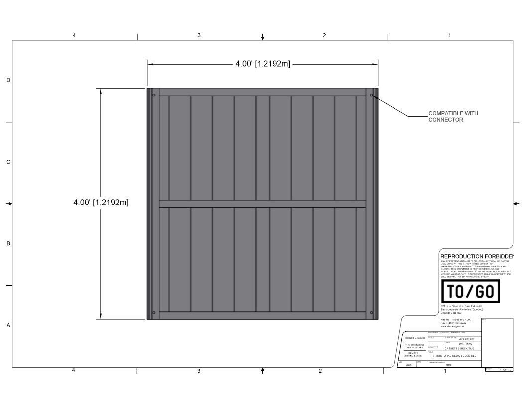 Cassette OL Series - STRUCTURAL DECK TILE FRAME, NO WOOD (Cassette Type)